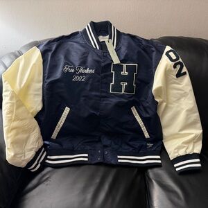 H By Hudson Varsity Jacket in Navy and Cream